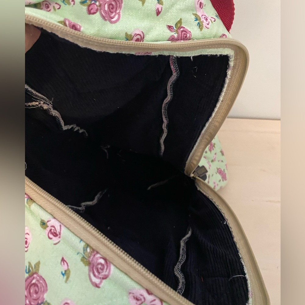 Equine Couture Standard Cotton Floral Mint and Pink Boot Bag - Picture 8 of 14